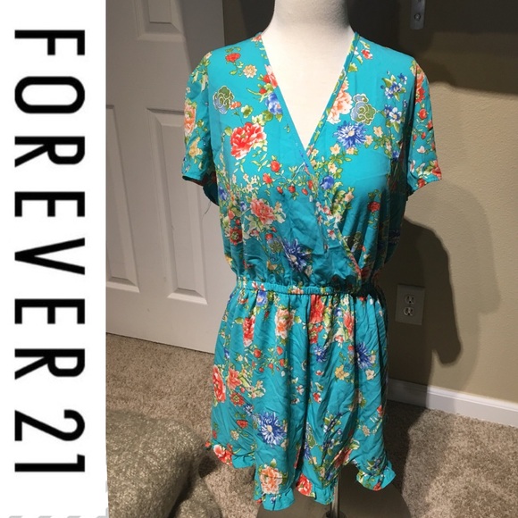 Forever 21 Pants - FOREVER 21 teal romper